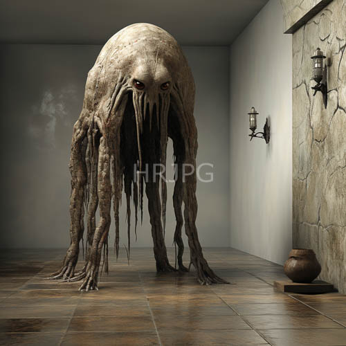 High Resolution: Grotesque creature dominates frame with weathered head and flickering lanterns download. | HRJPG.com