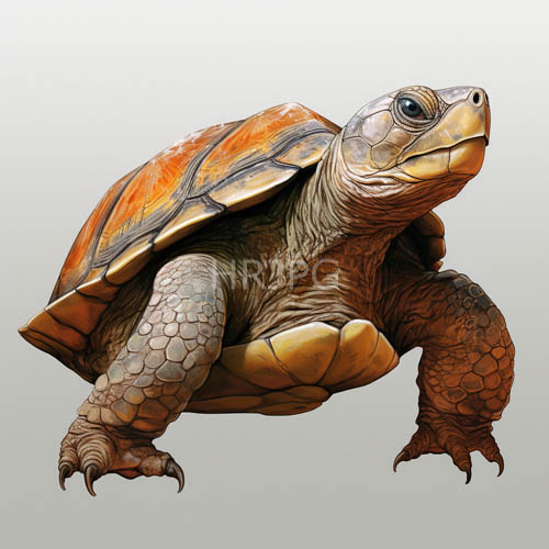 turtle forms amidst muted gray background with earthy brownishgreen skin and intricate shell patterns