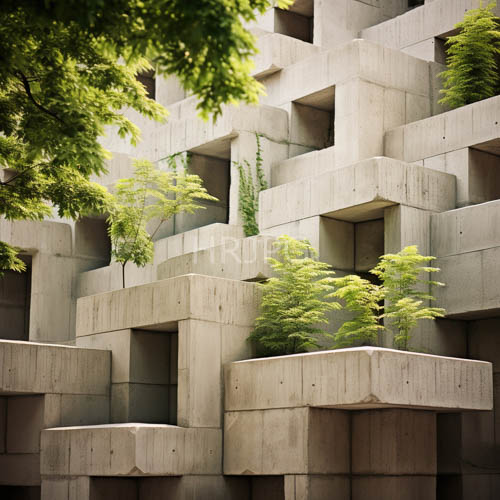 urban ecology meets modernist architecture with natures contrasting texture