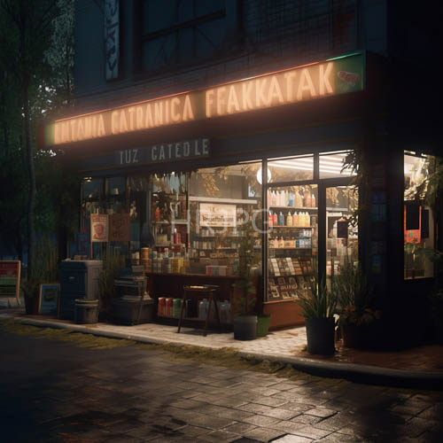 turkish caf display window amidst anatolian evening ambiance and neon sign reflections