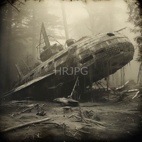 abandoned aircraft crashes into wilderness nature reclaims human engineering efforts amidst dense forest