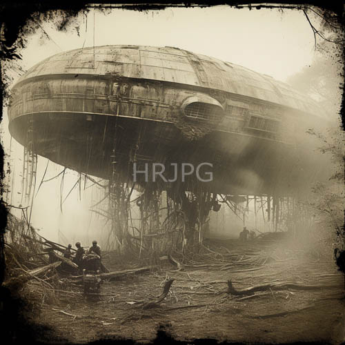 ancient flying saucer crashes deep within primeval forest floor canopies