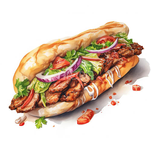 gourmet sandwich artistry with juicy chicken and crusty baguette