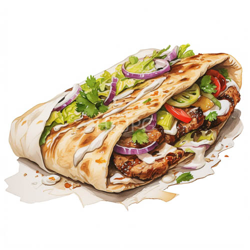 High Resolution: Juicy Chicken and Fresh Vegetable Layers in Taco Composition download. | HRJPG.com