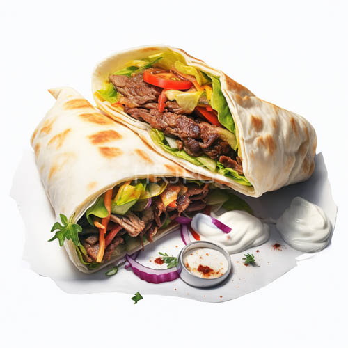 asian beef wrap combines caramelized beef with nutty aroma and crisp veggies on toasted flatbread