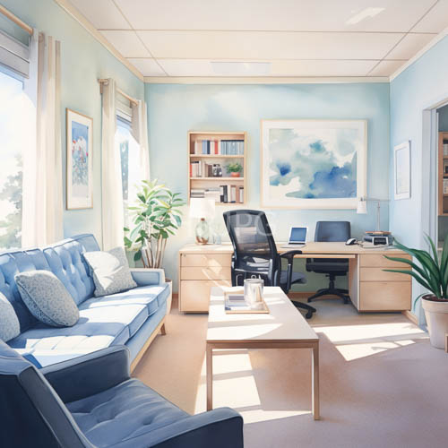 High Resolution: Modern Minimalist Home Office with Textured Fabrics and Natural Light download. | HRJPG.com