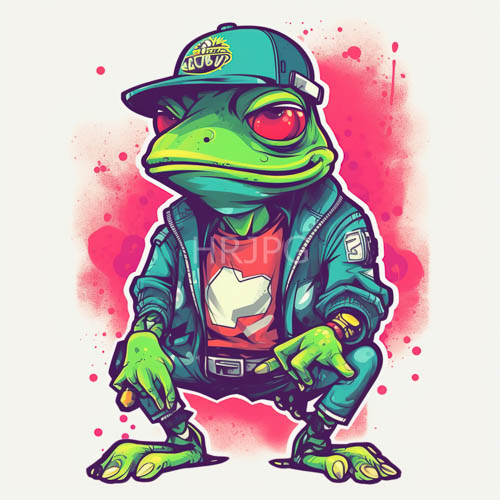 High Resolution: Ecological Frog Figure with RubyRed Eyes and Pink Water Splash in Urban Setting download. | HRJPG.com