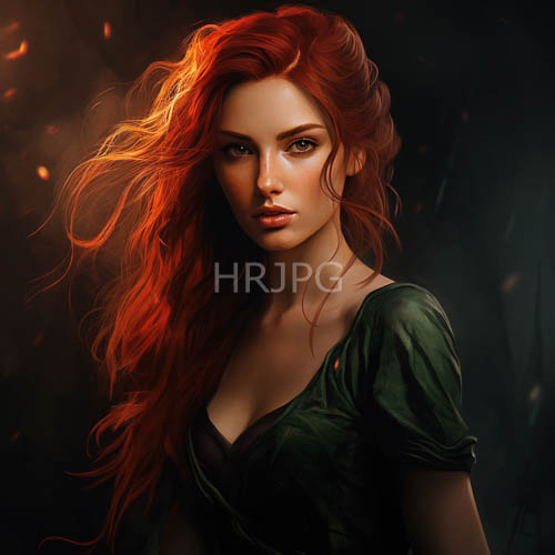 fantasy allure redheads emerge from velvet shadows amidst glowing ember hues