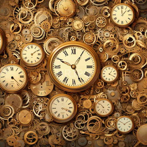 High Resolution: Vintage clockwork mechanisms merge with ornate gears in opulent steampunk settings download. | HRJPG.com