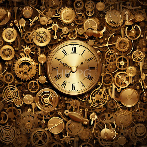 vintage roman numerals gold watch face clockwork mechanism intricate interlocking gears precision engineering