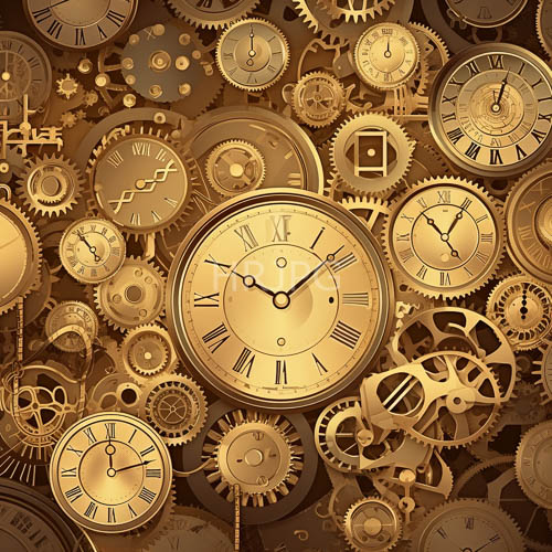 intricate clock gears mechanical parts dominate complex patterns unfold
