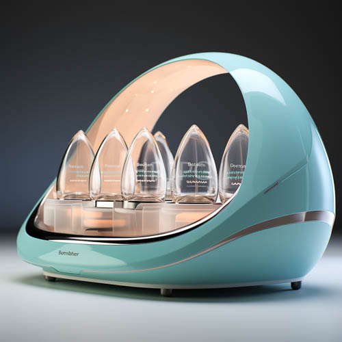 oval silhouette tealcolored electric vehicle features innovative design and modular structure