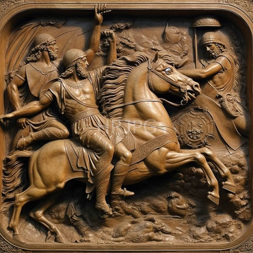 High Resolution: Warriors Engaged in Intense Combat on Rocky Terrain with Ornate Armor download. | HRJPG.com