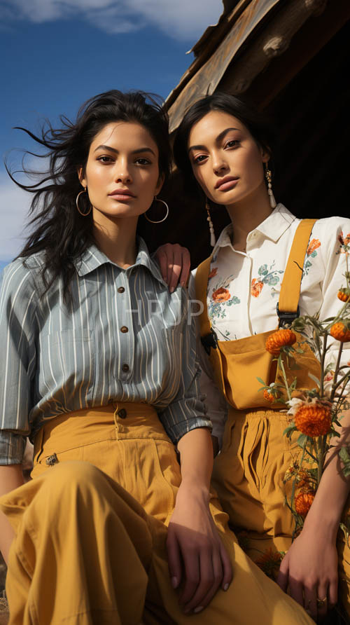 contemporary minimal bohemian fashion meets vintage architectural textures in natural light