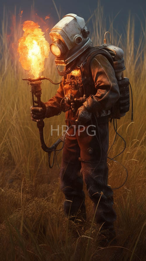 explorers venture amidst cracked earth and flickering torchlight amidst overgrown prairie