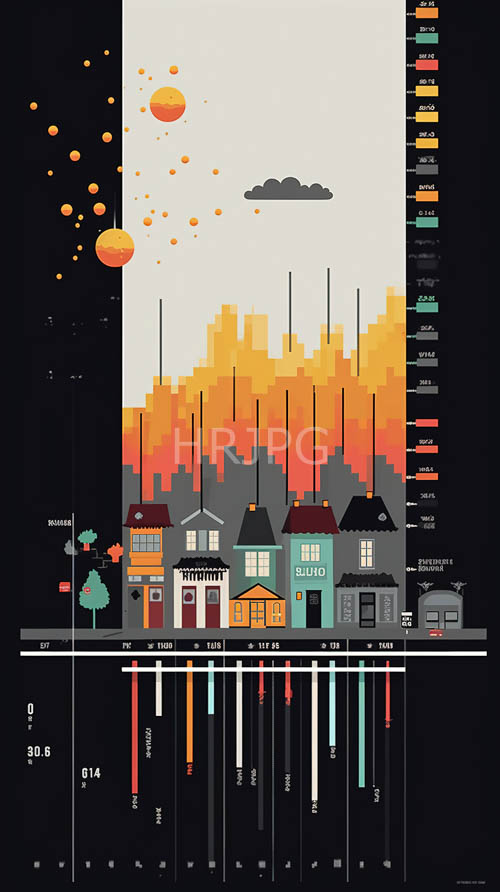 High Resolution: Metropolitan Skyline Transforms into Whimsical Sunset with Pixelated Planetary Orbs and Stars download. | HRJPG.com
