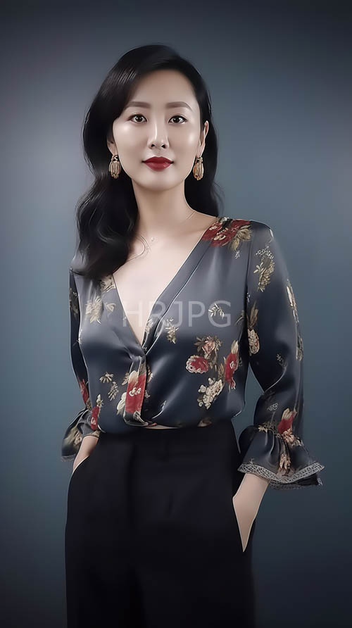 silky floral fabrics form puffed sleeve details on elegant blouses