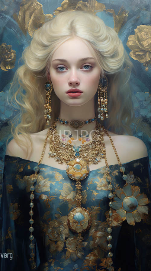 ornate gold jewelry pieces glisten against muted dark teal backdrops