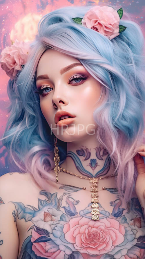 fantasy merging avantgarde beauty with illustrative detail in floral crown setting