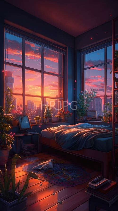 sunlit bedroom sanctuary with exquisite cityscape silhouette unfolds