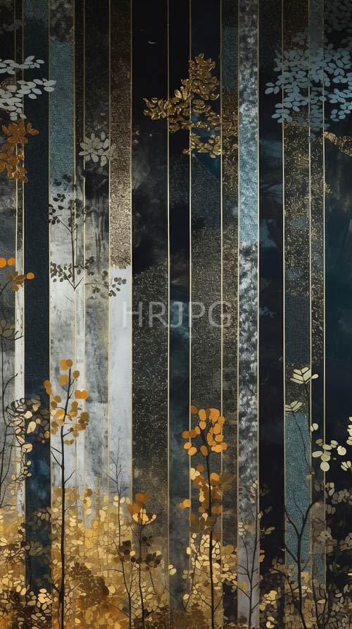 High Resolution: Vertical Striped Patterns Harmonize Nature and Modern Design with Delicate Branches download. | HRJPG.com