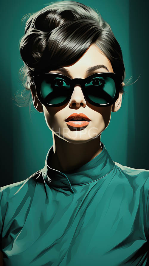 High Resolution: Black sunglasses and bold lipstick accents complement sleek modern tailoring download. | HRJPG.com