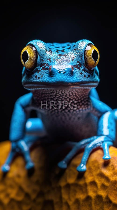 iridescent blue frogs tropical rainforest habitat unfolds slowly in closeup