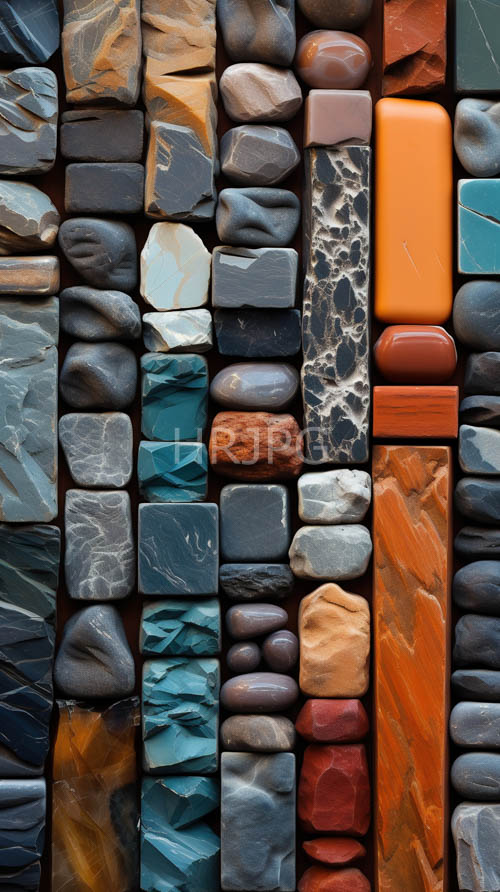 abstract stone mosaic with intricate veining patterns and weathered cracks