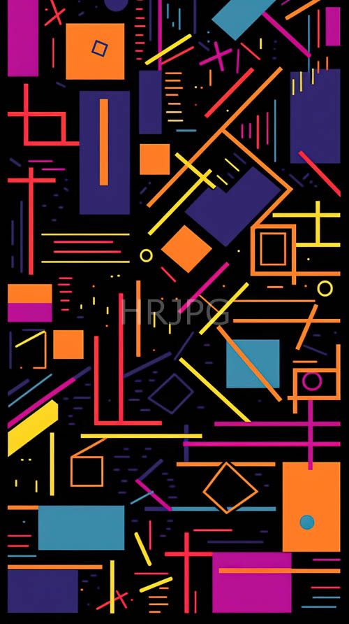 electric geometric shapes slice through deep black background in futuristic composition