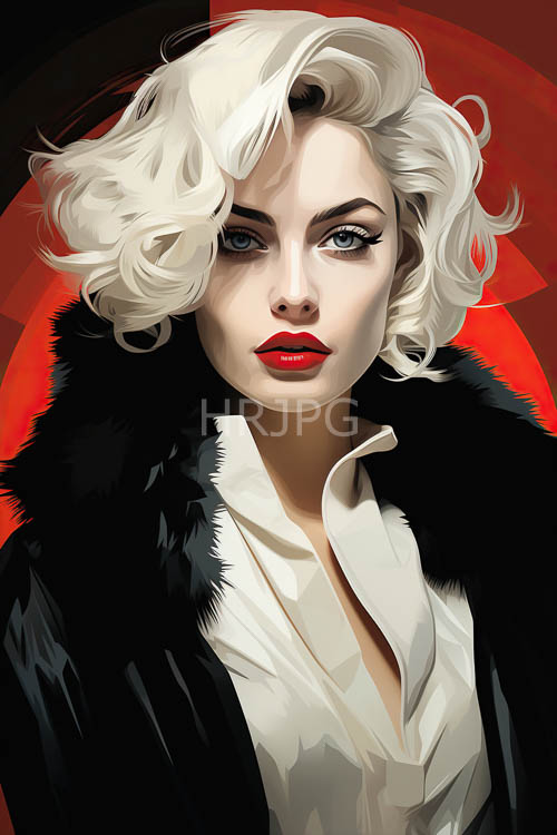 modern style icons pose against dramatic highfashion stages with geometric red backgrounds