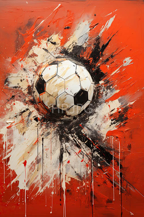 High Resolution: Exploding Soccer Ball Abstract Frenetic Motion Shattered Pentagons Canvas download. | HRJPG.com