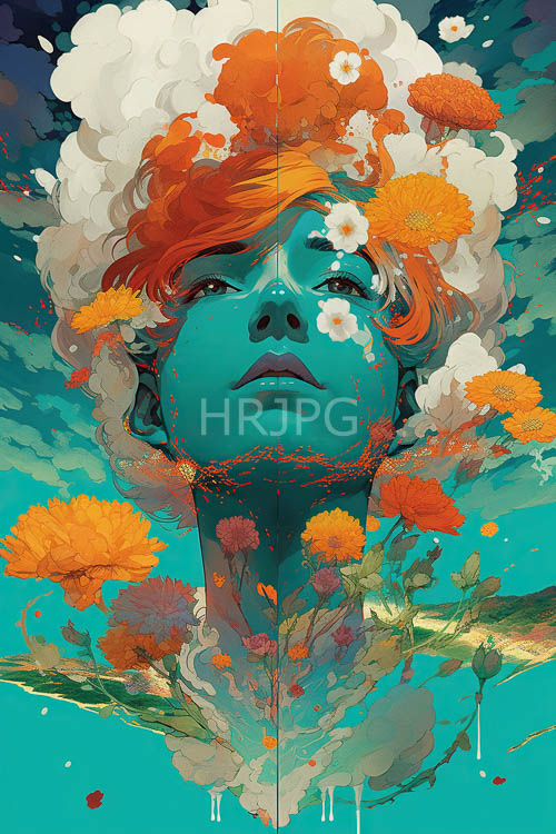 tealskinned young persons anchor captivating with serene introspective expression