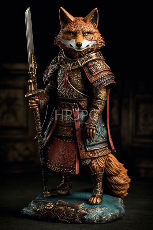 fox warriors cross rocky terrain under ancient skies