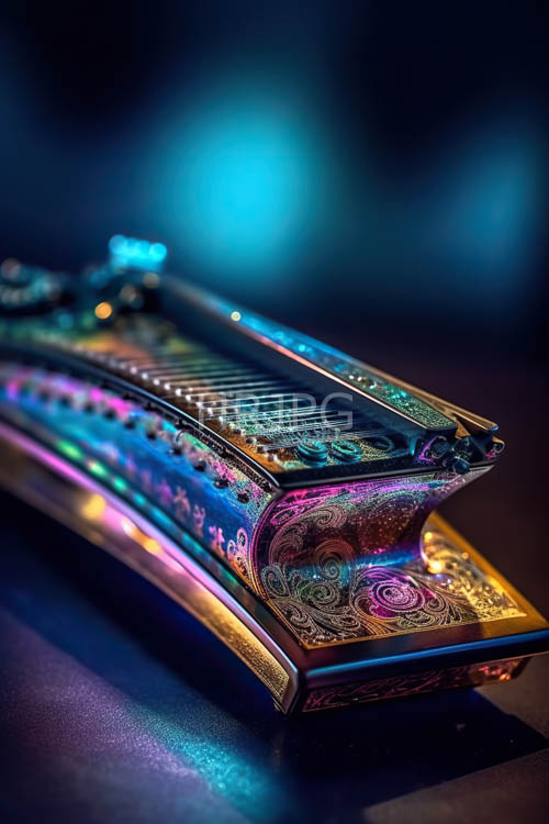 High Resolution: Iridescent patterns accent outer edges of futuristic electronic keyboards download. | HRJPG.com