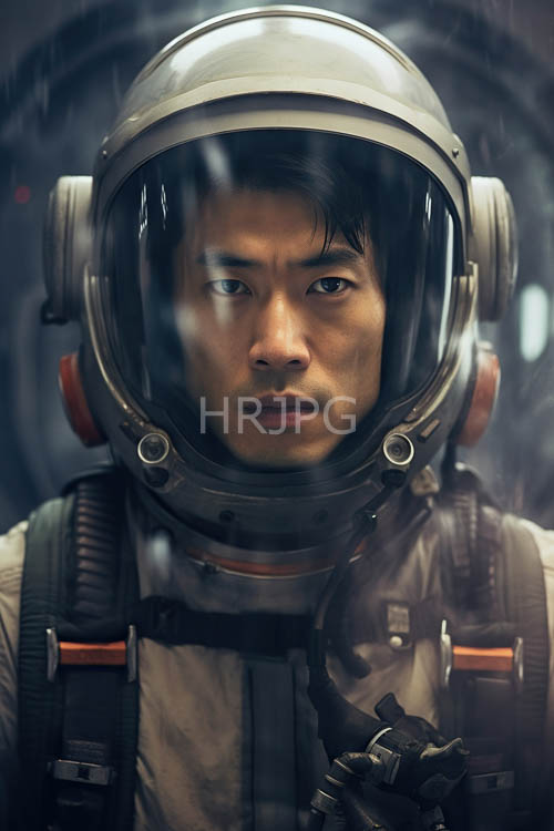 condensation streaks visor glass on astronauts in spacesuits