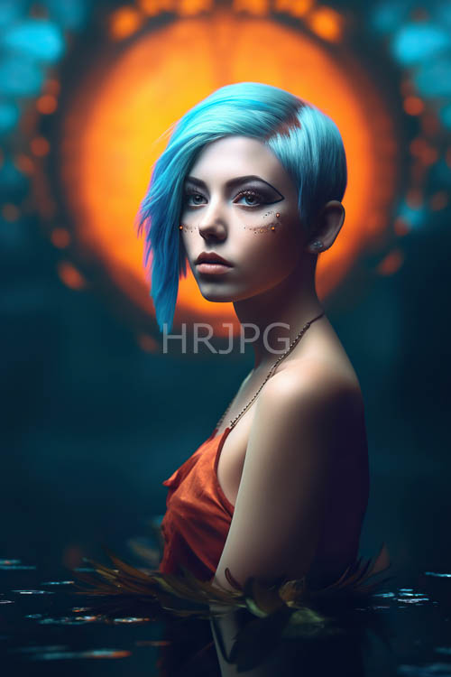 neon orange light radiates from the background of a casting warmth over dark water below