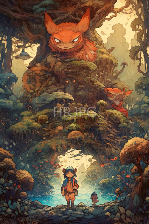 mosscovered forest giants overlaid with enchanted mists and ancient woodland textures