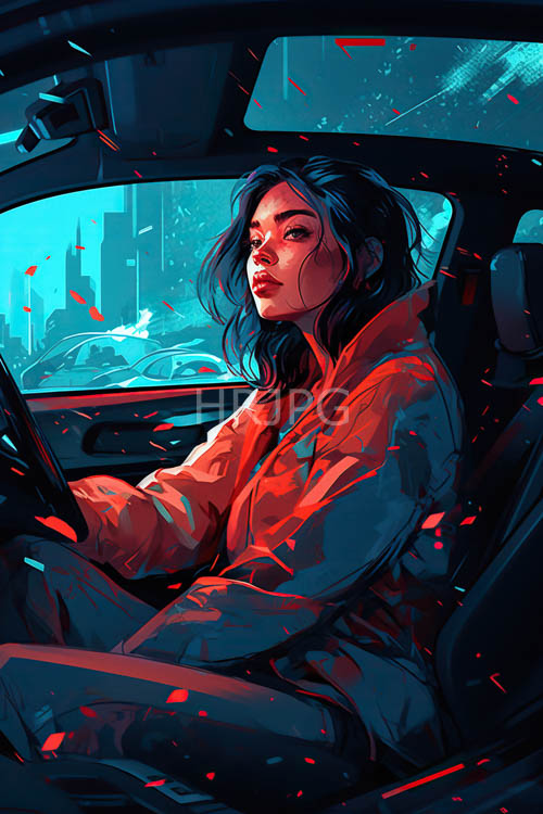 neon cityscapes reflect off windshield glass during nighttime drives
