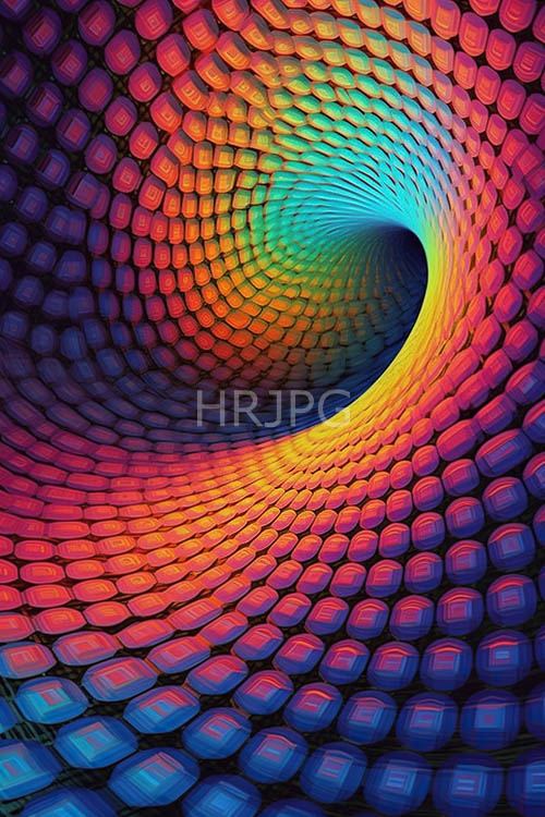 High Resolution: Hexagonal Tiles Swirling Kinetic Energy Tunnel Immersive Physics Defying Vector Style Composition download. | HRJPG.com