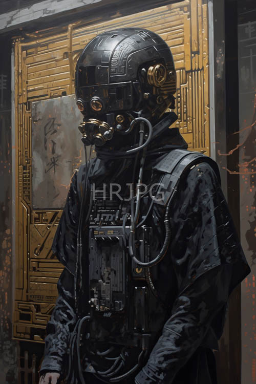 elite armored figure in premium dark metallic gear amidst intricate asian calligraphy panels