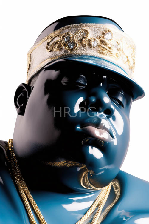 luxury mannequin head with ornate hat and layered jewelry on minimalist background