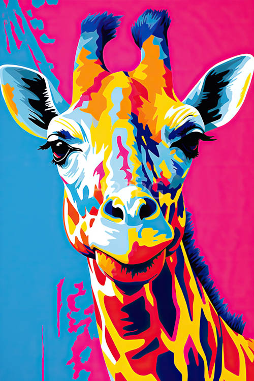 High Resolution: Urban streets background giraffe characters in modern art download. | HRJPG.com