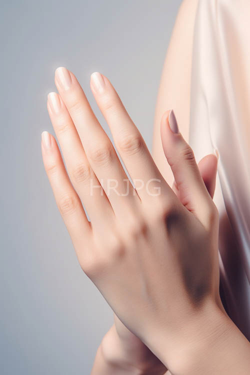 High Resolution: Elegantly posed hands rest gently against draped beige background fabric download. | HRJPG.com