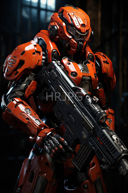 formidable operative in highcontrast armor deploys amidst industrial metal frameworks