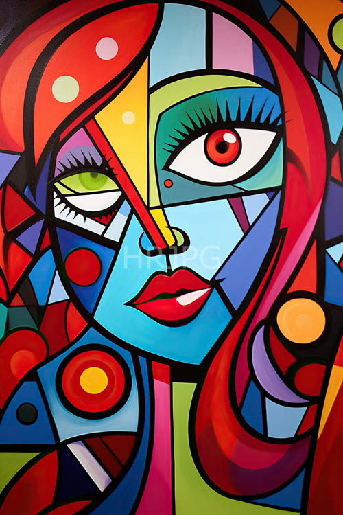 merging abstract expressions with surrealist influences in a canvas
