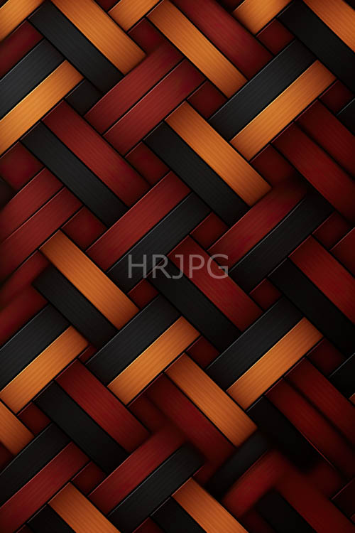 saturated charcoal and orangebrown woven pattern exhibits masterful geometric symmetry on wooden surface