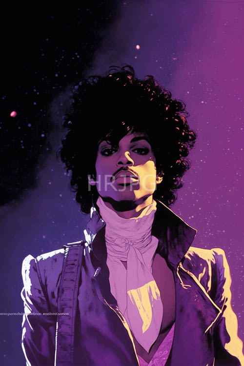africanamerican woman with voluminous curly hair in elegant white scarf and vibrant purple jacket
