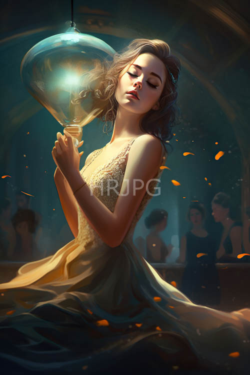 beige lace gowns catch soft glow from warm glass lamps