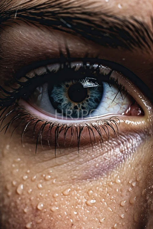 human eye macro iris texture and color gradient on light tan skin complexion