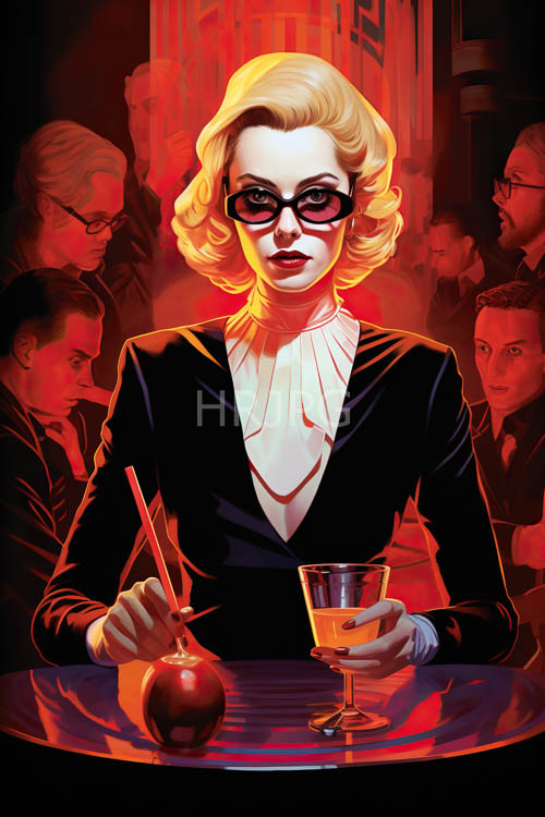 High Resolution: Sophisticated Woman Occupies Dark Setting with Commanding Presence and Elegant Style download. | HRJPG.com